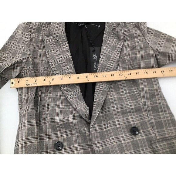 Rachel Zoe Womens Size Small Plaid Long Sleeve Open Front Blazer - Picture 5 of 6
